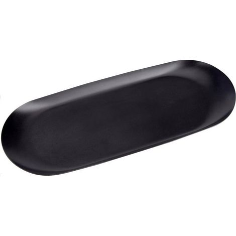 Bol décoratif ovale noir - Acier inoxydable - Pour bijoux et cosmétiques - 1 pièce - Finition noire (1/5)