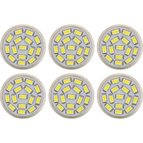 6 ampoules LED GU4 MR11 3W 12V 270LM 15 LED blanc 6000K économie d'énergie pour spot sur rail (1/5)