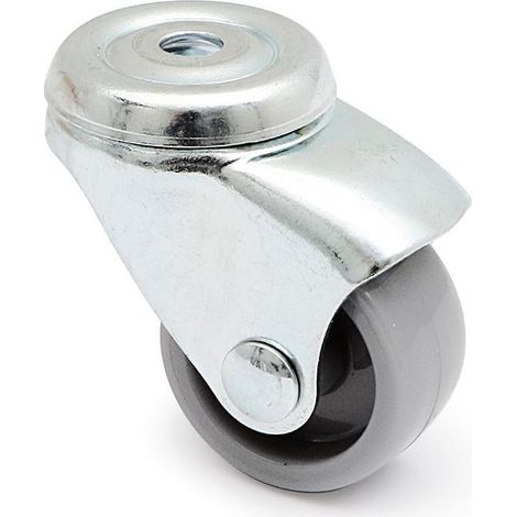 Q&ampQ rueda giratoria roda a/plast.gris ø30 tp zincado , La rueda giratoria Q&ampQ con aro de plástico gris es ideal para muebles, tiene un diámetro de 30mm y cue (1/2)