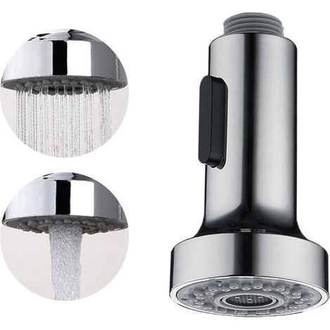 Doccetta per lavello da cucina, ugello per rubinetto da cucina a 2 modalità, prolunga per rubinetto da cucina, aeratore per rubinetto da cucina con doccetta (A-Argento) (1/4)