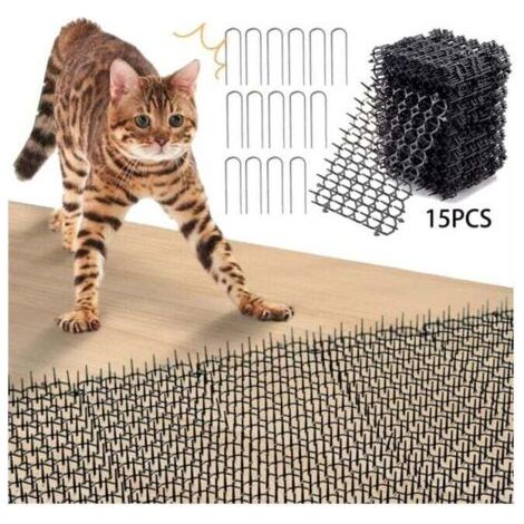 12-teilige Anti-Katzenmatte, Anti-Katzen-Spike, Hund mit Dorn, Anti-Katzen-Barriere für draußen, Katzenabwehrmatte, leistungsstarke Anti-Katzen-Matte für draußen, Anti-Katzen-Gitter, Hundeabwehrmatte