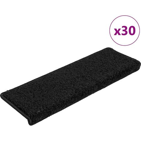 Stufenmatten 30 Stk. 65x21x4 cm Schwarz Rechteckiger Rand