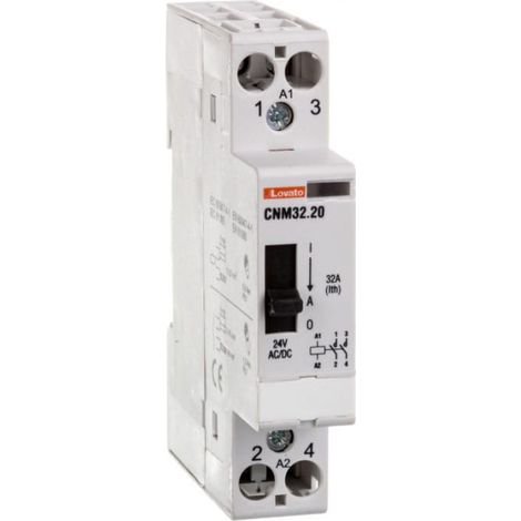 Contacteur modulaire avec levier de commande manuel 32 A, bobine 2Z, 24 V CA/CC CNM3220024