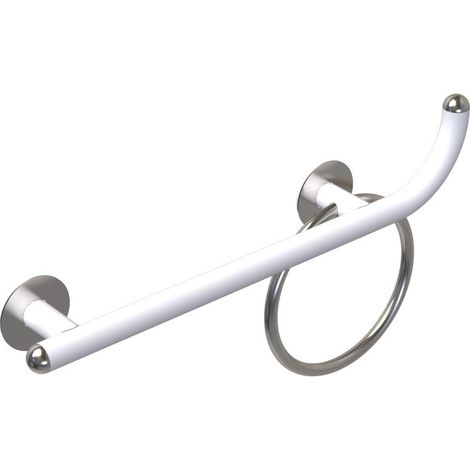 Maniglia di sicurezza disabili cm60 destra giotto inox bianco opaco (1/3)