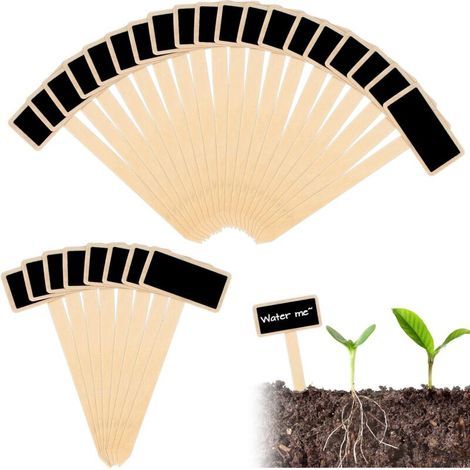 40 T-shaped wooden labels, chalkboard style, for flower pots (1/5)