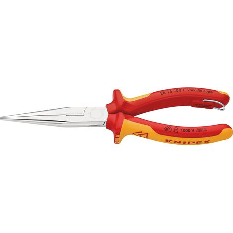 Draper 25245 KNIPEX 26 16 200 T BK Snipe Nose Side Cutting Pliers, 200mm