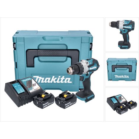 Makita DHP 489 RGJ trapano a percussione a batteria 18 V 73 Nm brushless + 2x batteria ricaricabile 6,0 Ah + caricabatterie + Makpac