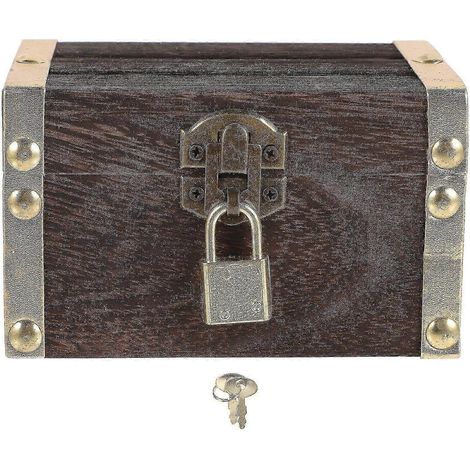 1 Set Multifunktionale Schatztruhe mit Schlüssel, Vintage-Schatzkiste, kleine Piraten-Aufbewahrungsbox - Gut-12X8cm-As Shown (1/2)