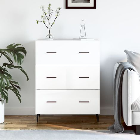 Sideboard Hochglanz-Weiß 69,5x34x90 cm Holzwerkstoff (1/5)
