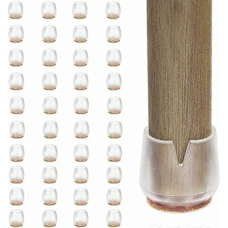 Pieds de chaise - 40 pièces - Patins en feutre - 17-21 mm Patins en silicone pour meubles/chaises - Protection anti-rayures - Embouts de chaise - Protection parquet (1/5)