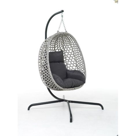 Amaca Rattan antracite art. M0789-38 misura 107x102x195 cm