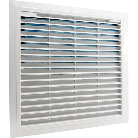Ouïe d'aération plastique ABS avec filtre IP54 - 325x325mm - RAL7035 pour armoire électrique (1/3)