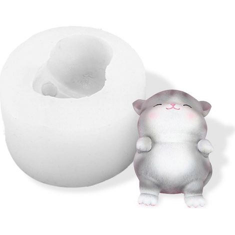 Kerzenform, verdickte dreidimensionale 3D-Katzenkerzen-Silikonform, DIY-Aromatherapie-Gipsseife (1/5)