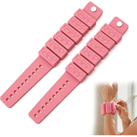 Poids Cheville, Poids Poignet, Poids Pilates, Bracelet de Poids en Silicone Réglable, Rose, Lot de 2 Pièces (0.45 Kg L'Unité), Leste Cheville, Ankle Weights pour Course, Yoga, Danse, Marche et Fitness (1/5)
