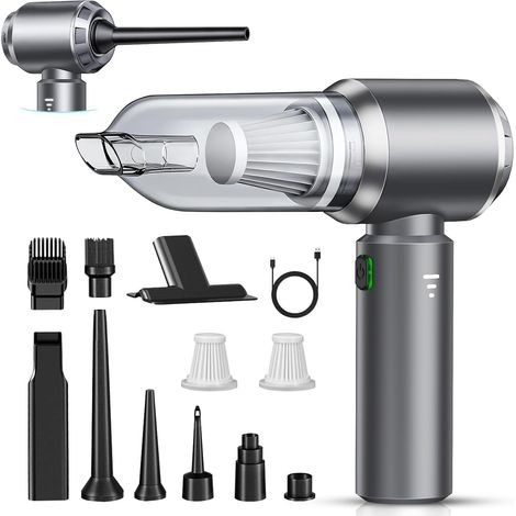 Portable vacuum cleaner, 22000Pa Cordless car vacuum cleaner, Mini Hoover with 3-speed brushless motor and multiple brush heads (1/5)