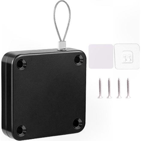 Fermeture automatique de porte coulissante en bois, sans perçage, installation facile par corde, kit complet avec mécanisme de rappel (1/5)
