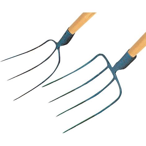 Forca 3 denti per fieno o letame con manico in legno Papillon