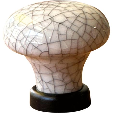 Bouton de Tiroir Vintage en Céramique Craquelée, Los 6 (37 mm/1,46", beige) (1/5)