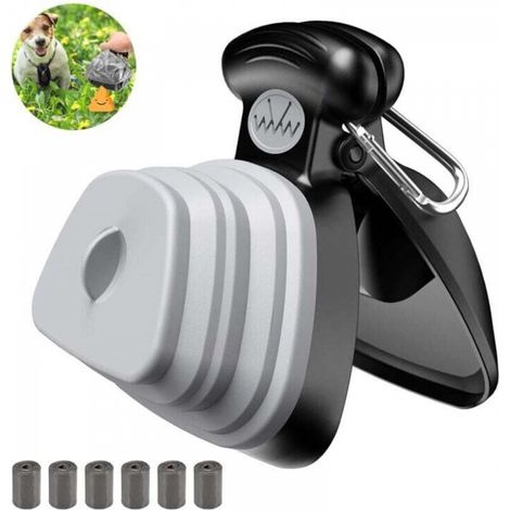 Pelle à Crottes Portable pour Chien Chat, avec Distributeur de Sacs, Outil de Nettoyage Animal Maison Extérieur (6 Rouleaux Inclus) (1/5)