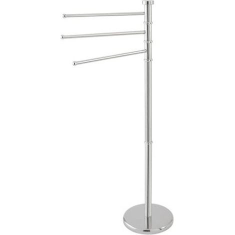 Porte-serviettes à 3 bras en acier chromé, hauteur 93 cm, ligne Key B.