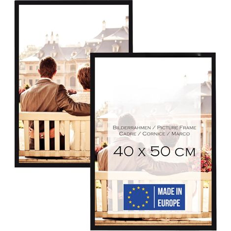 Cornice per Foto Poster Diploma Parete Legno 2 pz 40 x 50 cm Nere (1/5)