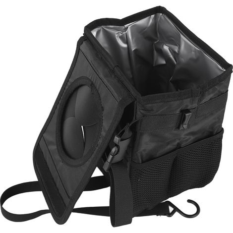 Poubelles De Voiture, Conteneur De Poubelle Suspendu Imperméable Multifonctionnel Pliant en Tissu Oxford avec Sangles Réglables (25x16x16cm) (1/5)
