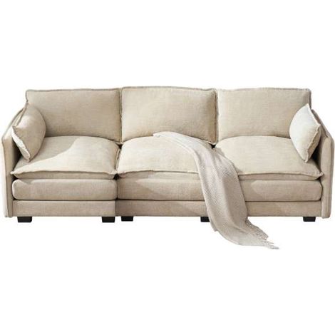 Domo Mea Divano 3 Posti Beige 253x89x87 cm TAO Design Contemporaneo