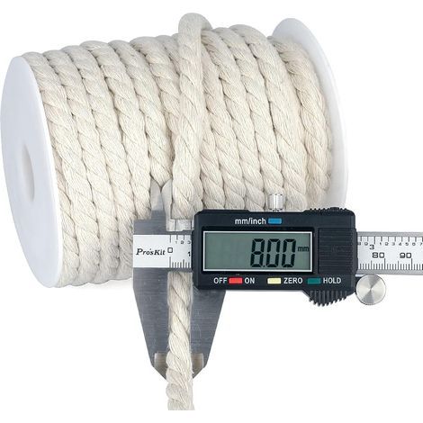 KINGLAKE Corde Macramé 8mm 15 M, Naturel Corde Coton-pour Travaux Manuels, Jardinage, Emballage, Décoration (1/4)