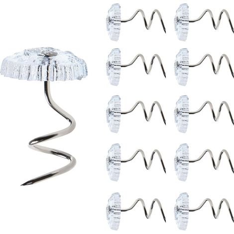 50 pezzi di spilli a spirale, per fissare cuscini e trapunte, teste trasparenti, spilli a spirale per copridivano letto (1/5)