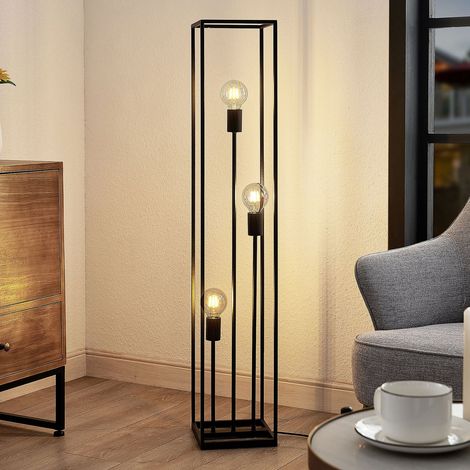 [GEBRAUCHT] B-Ware Lindby Krisha Stehlampe Stehleuchte Standlampe Leuchte Schwarz Stahl 3 Flammig