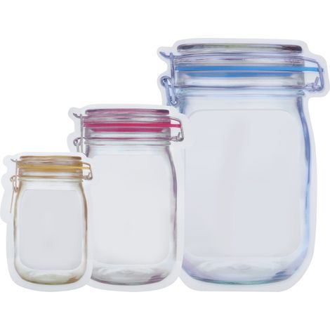 Lot de 10 sacs de conservation transparents et portables, multifonctionnels, à motif de bouteille, pour les collations (1/5)