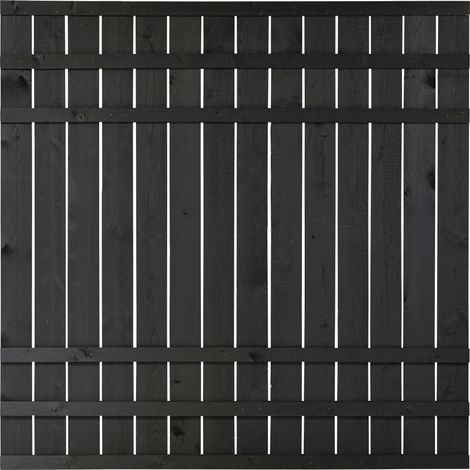 Plus Zaunelement Rustik 180 x 180 cm schwarz Sichtschutz