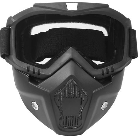 Lunettes de protection moto avec masque amovible pour cyclisme et sports outdoor (transparent) (1/5)