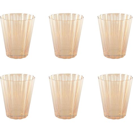 Lot de 6 verres à eau en verre coloris doré pour table et repas 8,5 x 8,5 x 10 cm - PANGIVO (1/4)