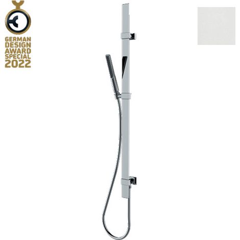 Ensemble barre de douche plate et douchette blanc mat Apice - Bossini D48088045