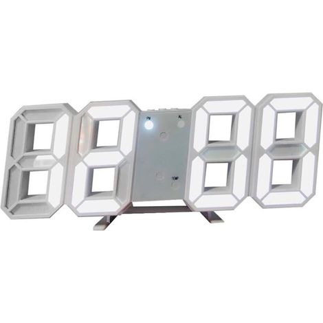 Horloge Murale Numérique à LED 3D, Horloge Digitale Réveils LED Horloge Lumineuse Dimmable Horloge de Bureau Réveil Horloge de Decoration pour Cuisine Bureau Salon Chambre