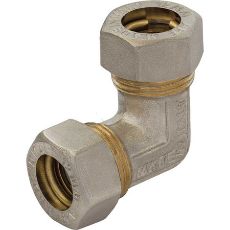 GOMITO DOPPIO A COMPRESSIONE O-RING PER TUBO RAME APE Ø12 x Ø12 mm