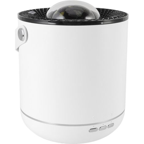 Lampe projecteur humidificateur 450 ml, diffuseur d'huiles essentielles ultrasonique à rotation dynamique 360° avec veilleuse intégrée, blanc, pour la maison et le bureau. (1/5)