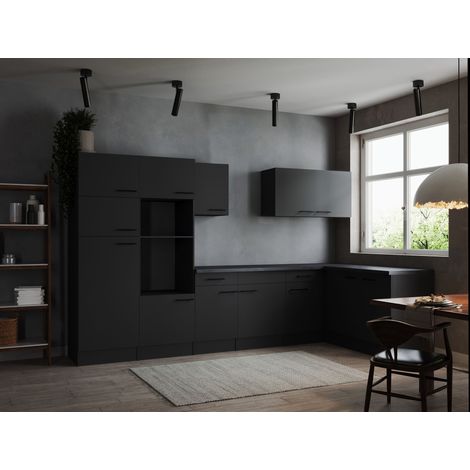 L Küche Leerblock Winkelküche Grau Matt Oliver 340 x 172 cm Respekta