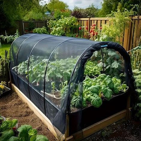 Moustiquaire de jardin et de terrasse, filet anti-insectes pour potager, maille fine, idéale pour protéger plantes, fleurs, légumes et fruits, et pour décorer votre terrasse. Fournie avec des clips et (1/5)