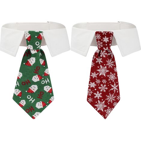 Bow Tie - Adjustable Pet Necktie for Dogs and Cats - Velvet Fabric - Velcro Closure - S M L Sizes - 4 Pieces Set (1/5)