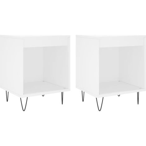 Maison Exclusive - Comodini 2pz Bianc40x35x50 cm in Legno Multistrato