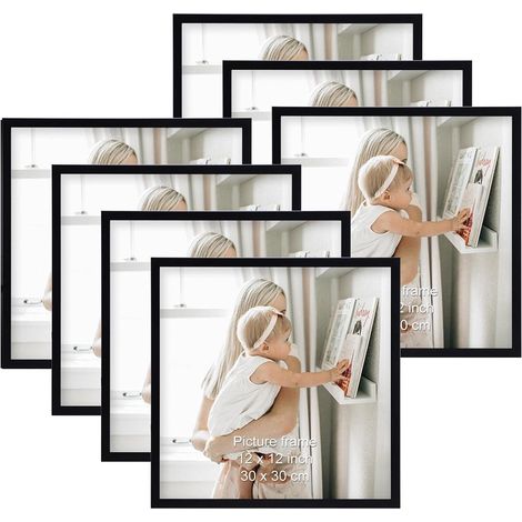 Bilderrahmen Quadratisch Collage Set 7er 30x30 oder 20x20 cm Schwarz (1/5)