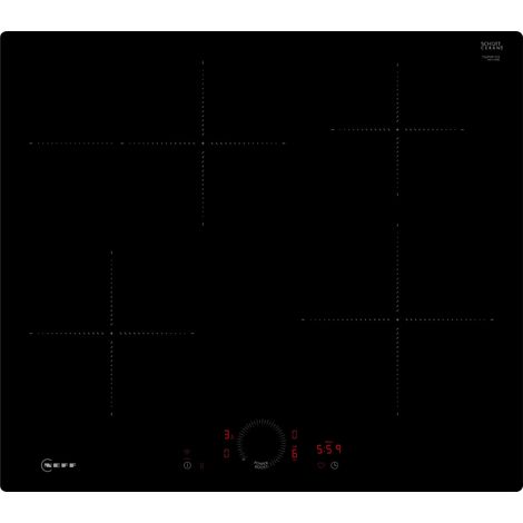 Neff T56PHF1C0. Colore del prodotto: Nero, Posizionamento dell'apparecchio: Da incasso, Dimensione della larghezza del piano cottura: 57.2 cm. Tipo di controllo: Touch, Posizione di controllo: Fron...