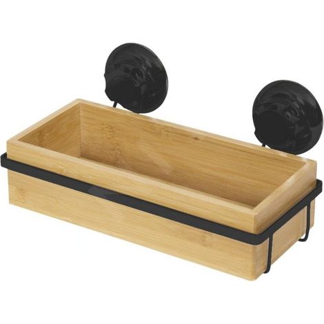 COMPACTOR - Petite étagère à ventouse bambou naturel et métal (1/4)