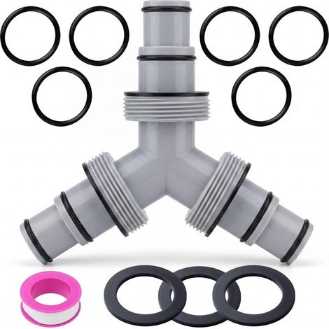 Connecteur de tuyau de piscine à 3 voies 32/38mm avec joints toriques