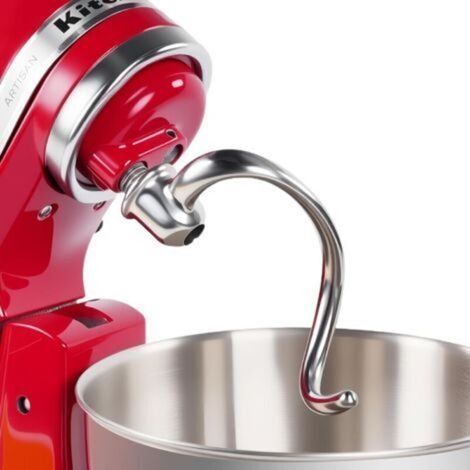 Crochet pétrisseur en spirale en acier inoxydable compatible avec les mélangeurs Kitchenaid à tête inclinable de 4,5 à 5 litres, pétrissage efficace, passe au lave-vaisselle