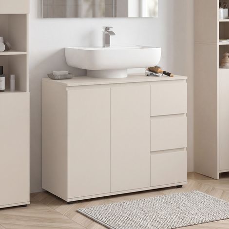 Mueble de baño TOMI con armario y 3 cajones beige (1/5)