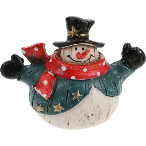Décoration de Noël bonhomme de neige (1 pièce), petite pièce en résine artisanale unique.-5X5X3.5CM (1/3)