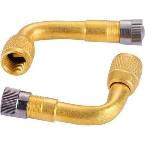 Rallonge De Valve Pneu - 45° 90° 135° - Pour Voiture Moto Camion Remorque - En Cuivre Nickelé - 6 Pièces (1/5)